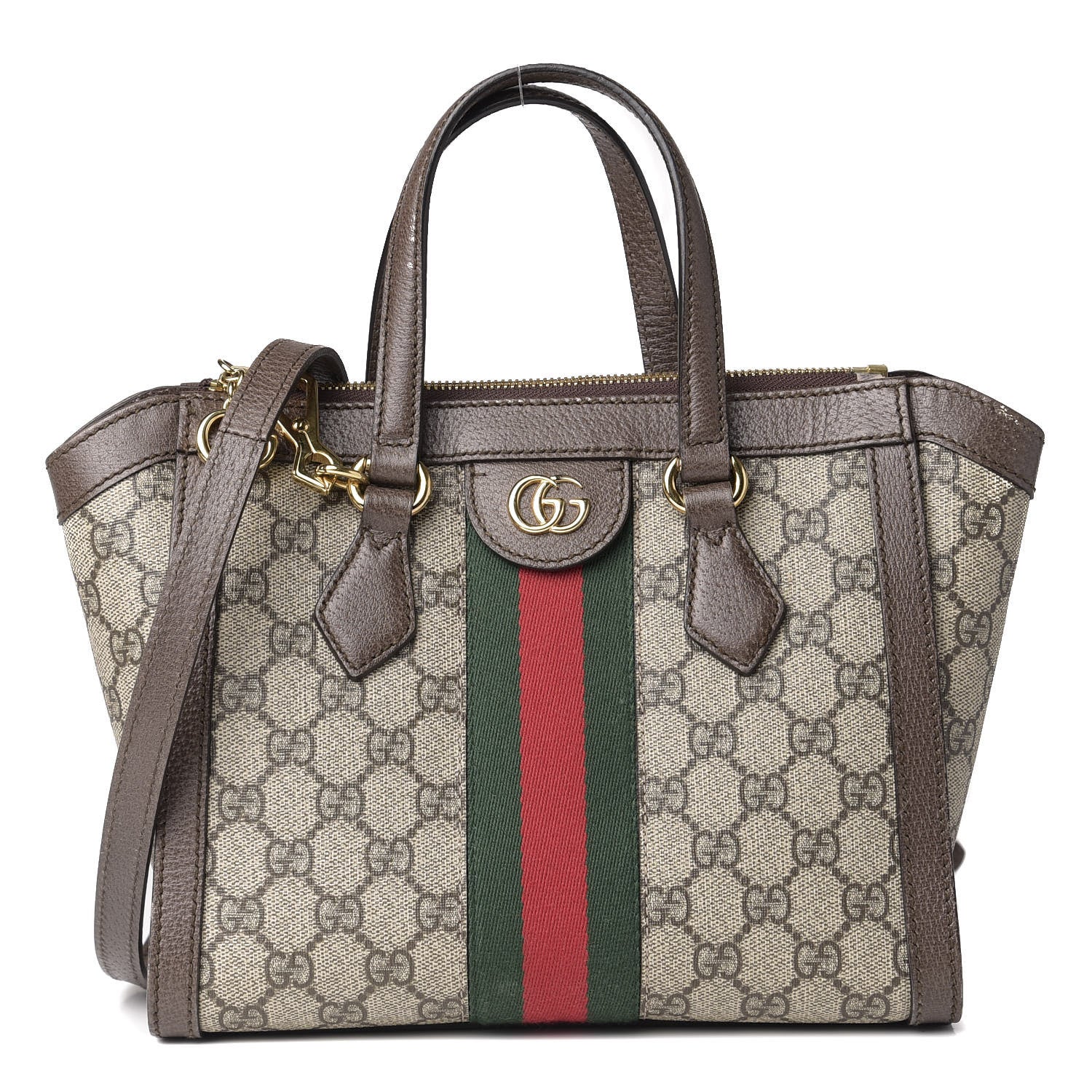 Gucci GG Supreme Monogram Small Ophidia Tote Bag Brown 1 of 14
