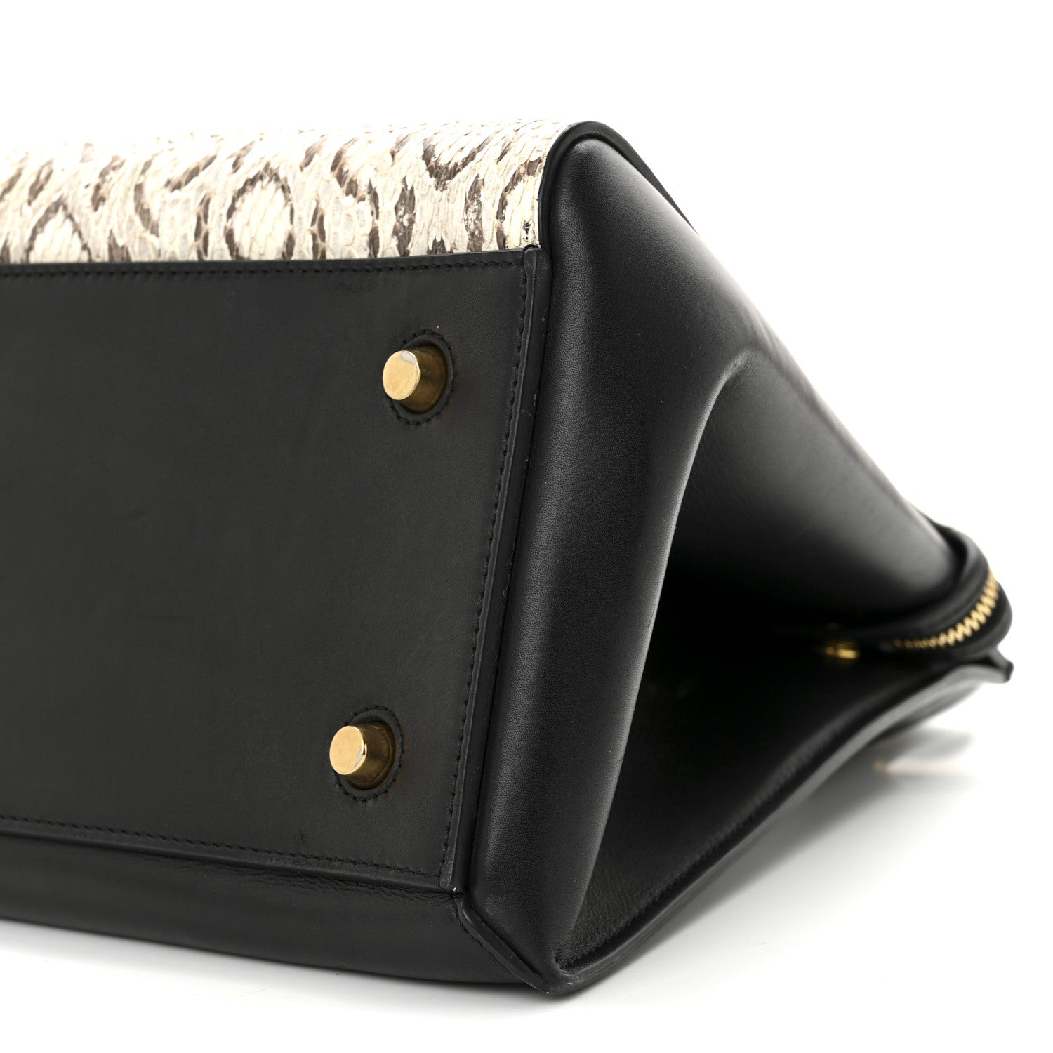 Celine Snakeskin Medium Edge Shoulder Bag Natural Black 10 of 12