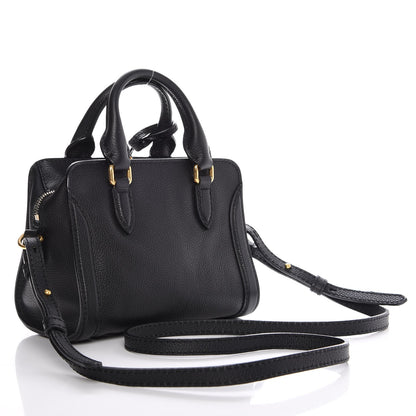 Alexander McQueen Pebbled Calfskin Mini Padlock Tote Black 4 of 9