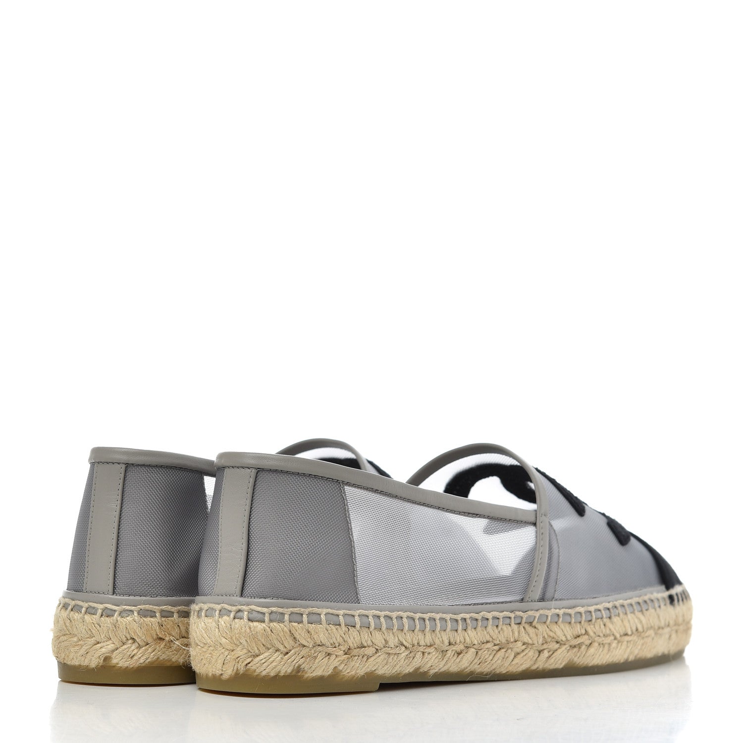 Chanel Mesh Grosgrain CC Espadrilles 41 Grey 4 of 9