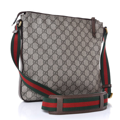 Gucci Soft GG Supreme Monogram Courrier Web Medium Flat Messenger Bag Beige New Acero Multicolor 3 of 10