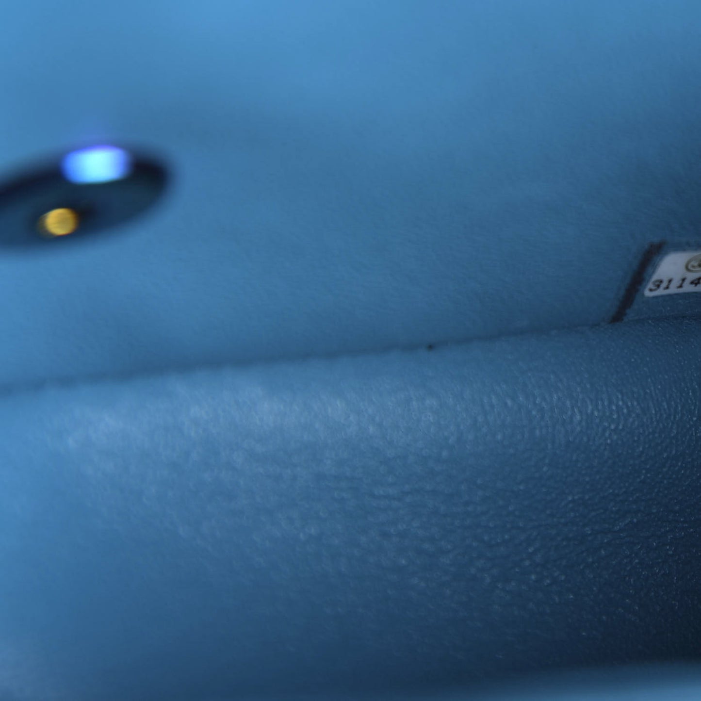 Lambskin Quilted Mini Rectangular Flap Green Blue