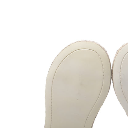 Chanel Calfskin Espadrille Sandals 36 White 9 of 10