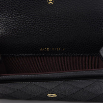Chanel Caviar Quilted Flap Card Holder Wallet Black 7 of 9