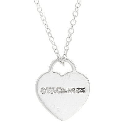Tiffany Sterling Silver Mini Mom Heart Tag Pendant Necklace 4 of 6