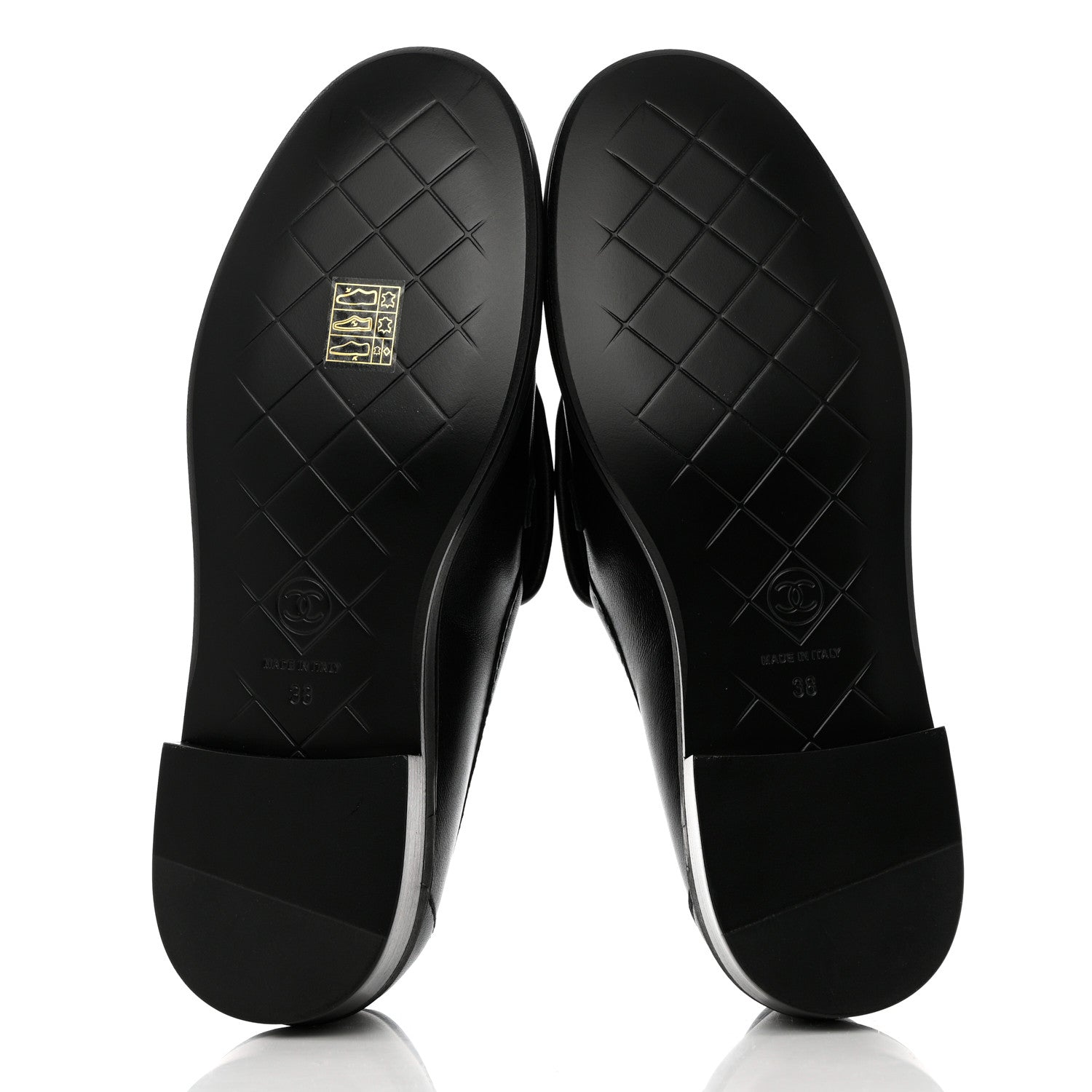 Chanel Lambskin Quilted CC Turnlock Loafers 38 Black 5 of 9