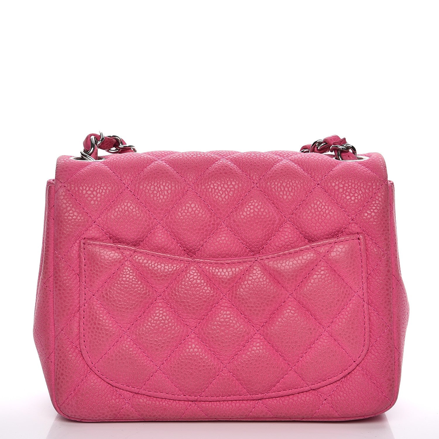 Chanel Iridescent Caviar Quilted Mini Square Flap Hot Pink 11 of 11