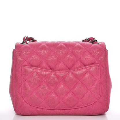 Chanel Iridescent Caviar Quilted Mini Square Flap Hot Pink 11 of 11