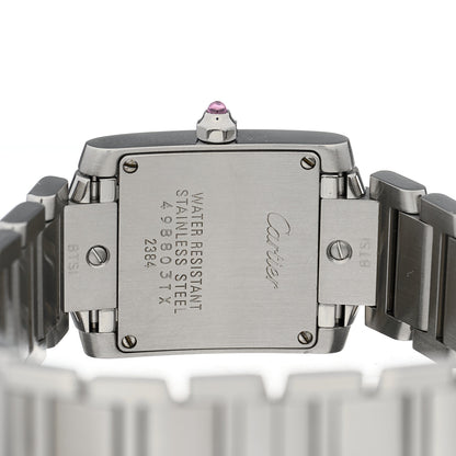 Cartier Stainless Steel Pink Mother of Pearl 20mm Tank Francaise Quartz Watch 4 of 4