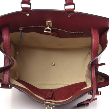 Valentino Garavani Pebbled Calfskin Large JoyLock Satchel Camelia 6 of 12
