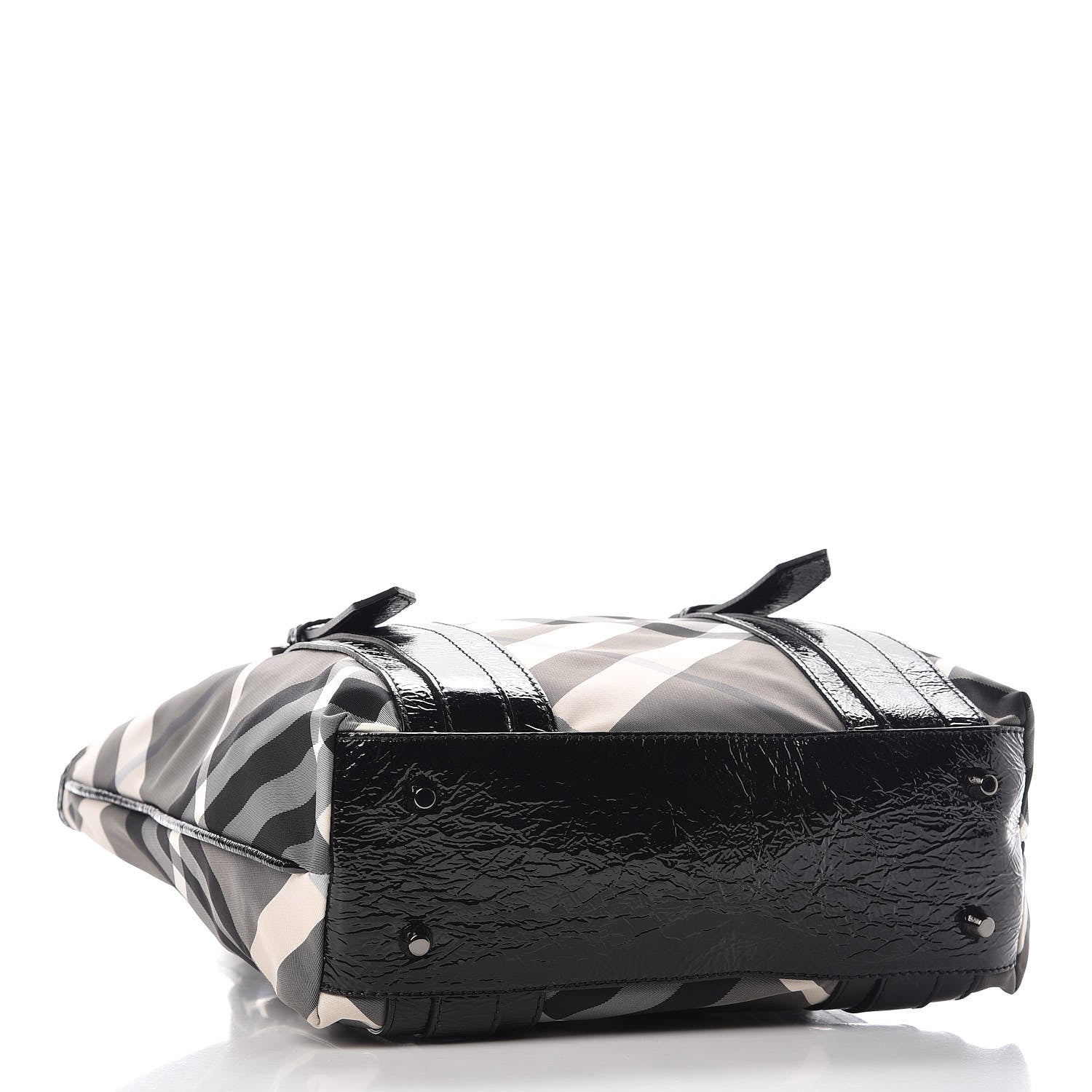 Burberry Patent Trim Smoked Check Tote Black 4 of 14