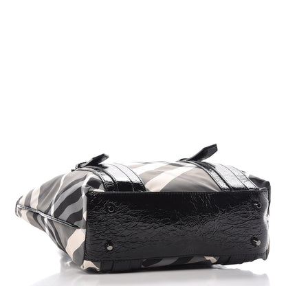 Burberry Patent Trim Smoked Check Tote Black 4 of 14