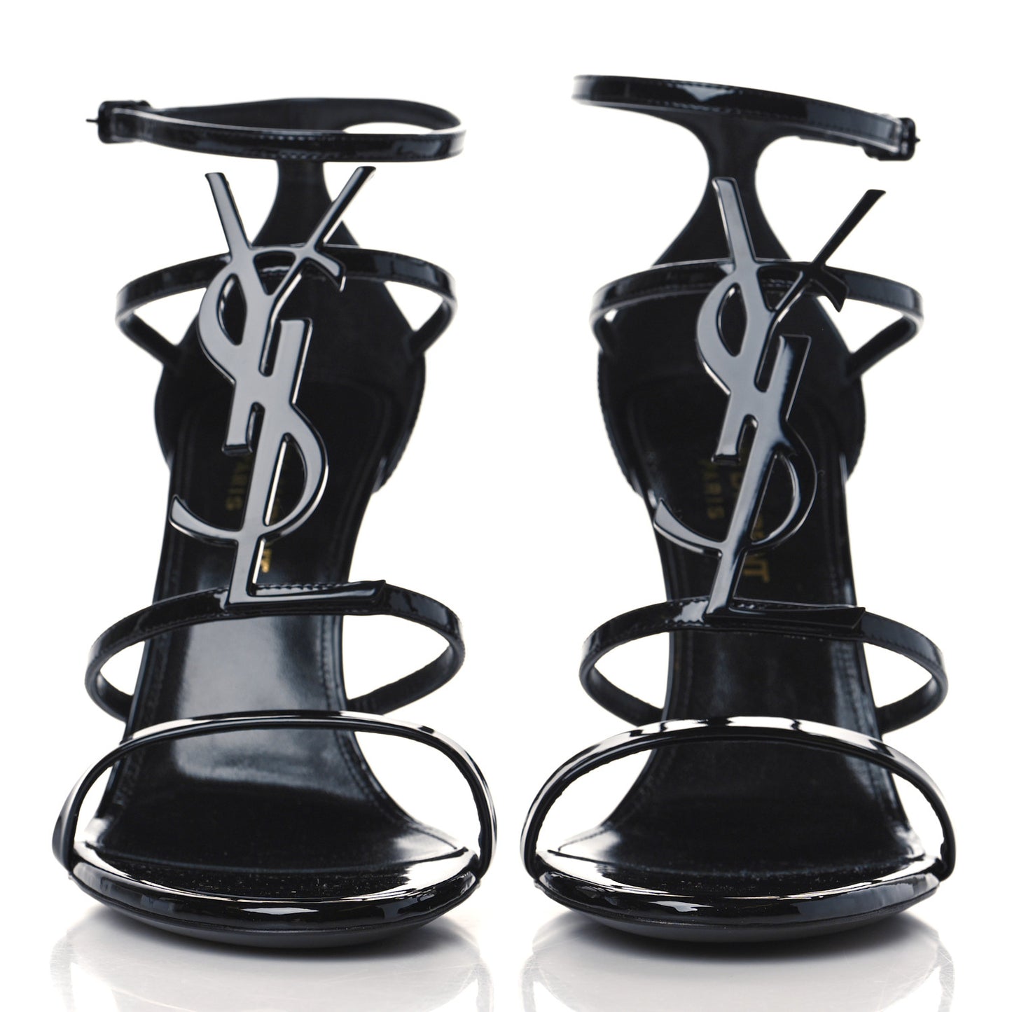 Patent Calfskin Cassandra 100 Sandals 36 Black