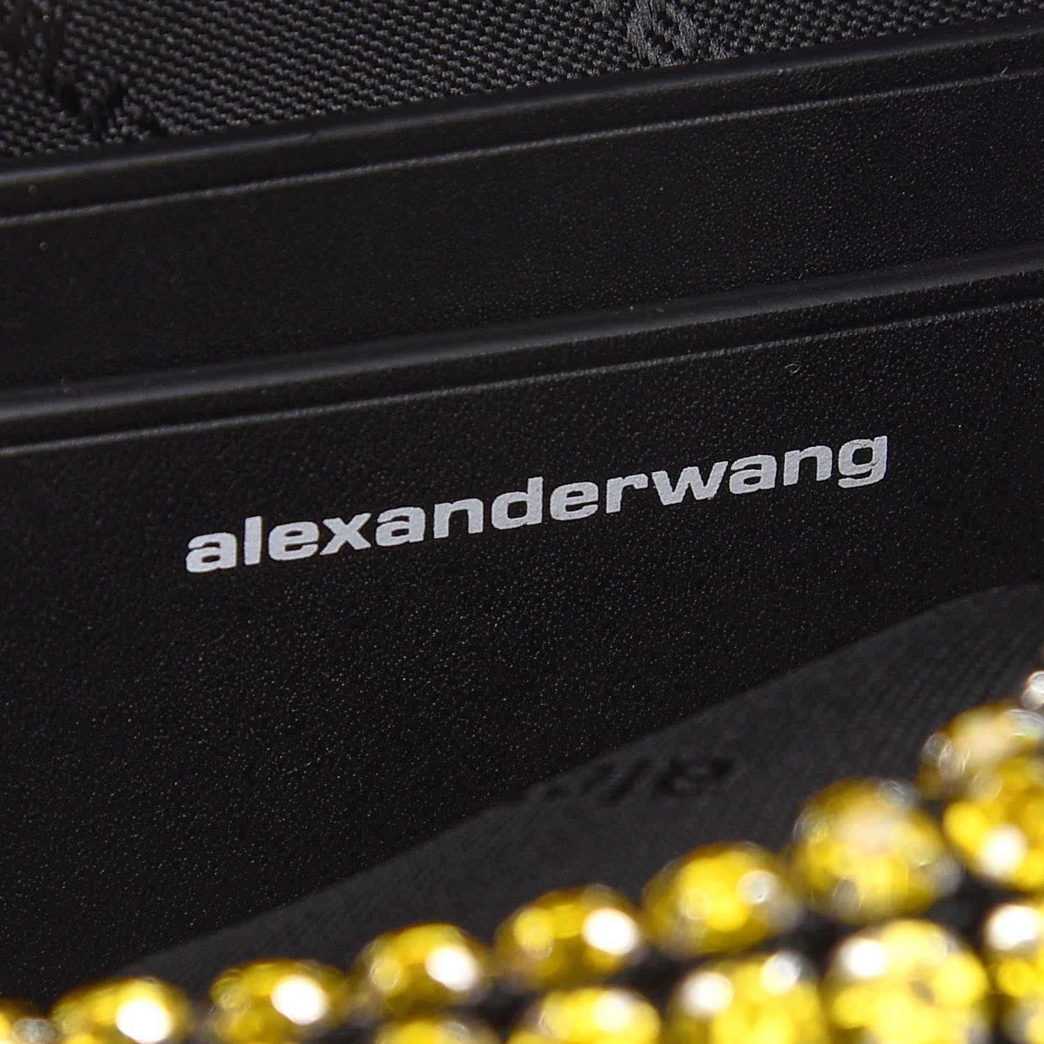 Alexander Wang Mesh Crystal Rhinestone Mini Heiress Pouch Lemon 6 of 9
