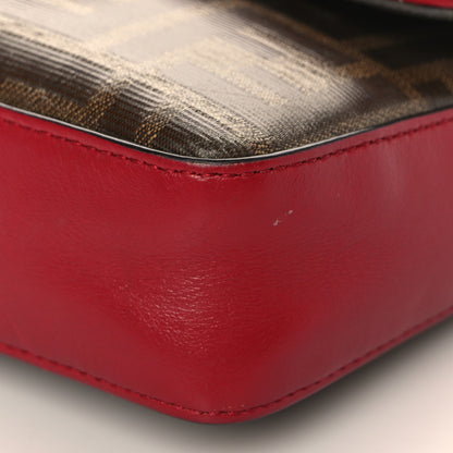 Fendi Glazed Fabric Vitello Century FF 1974 Stamp Patch Mini Double F Crossbody Bag Mogano Panna Fragola 9 of 9