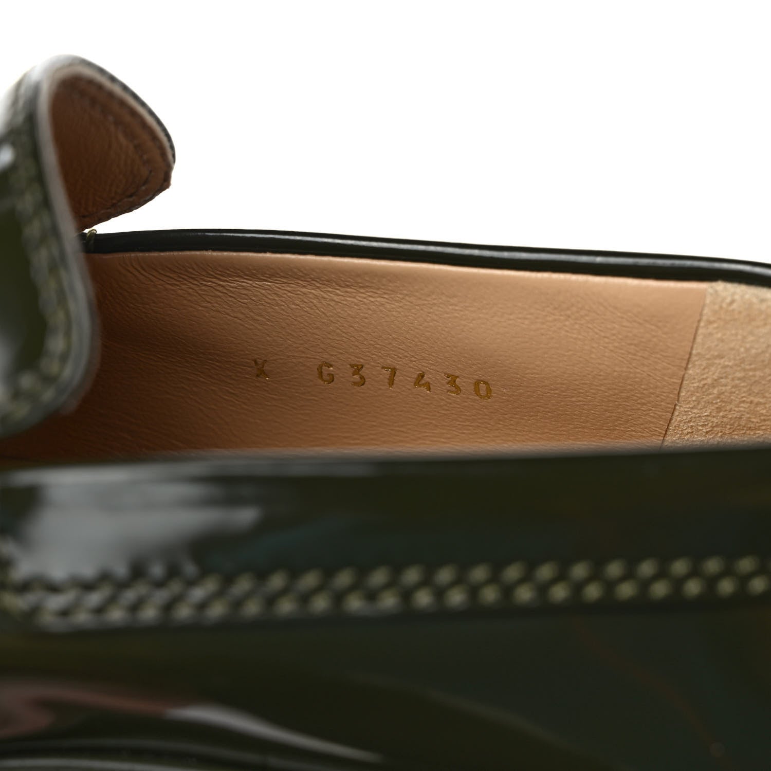 Chanel Shiny Calfskin Logo Loafers 38.5 Green 9 of 9