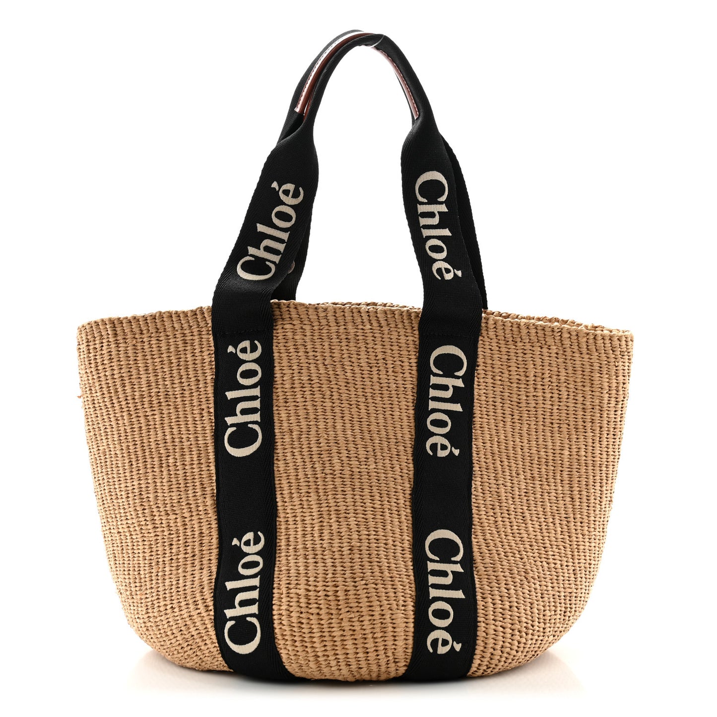 X MIFUKO Raffia Large Woody Basket Bag Black
