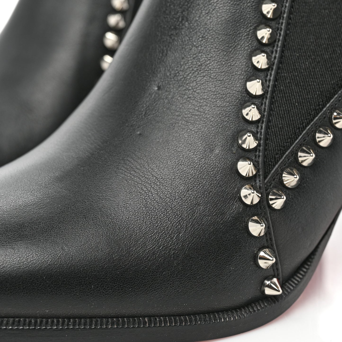 Calfskin Spikes Chelsea Outline Boots 37.5 Black
