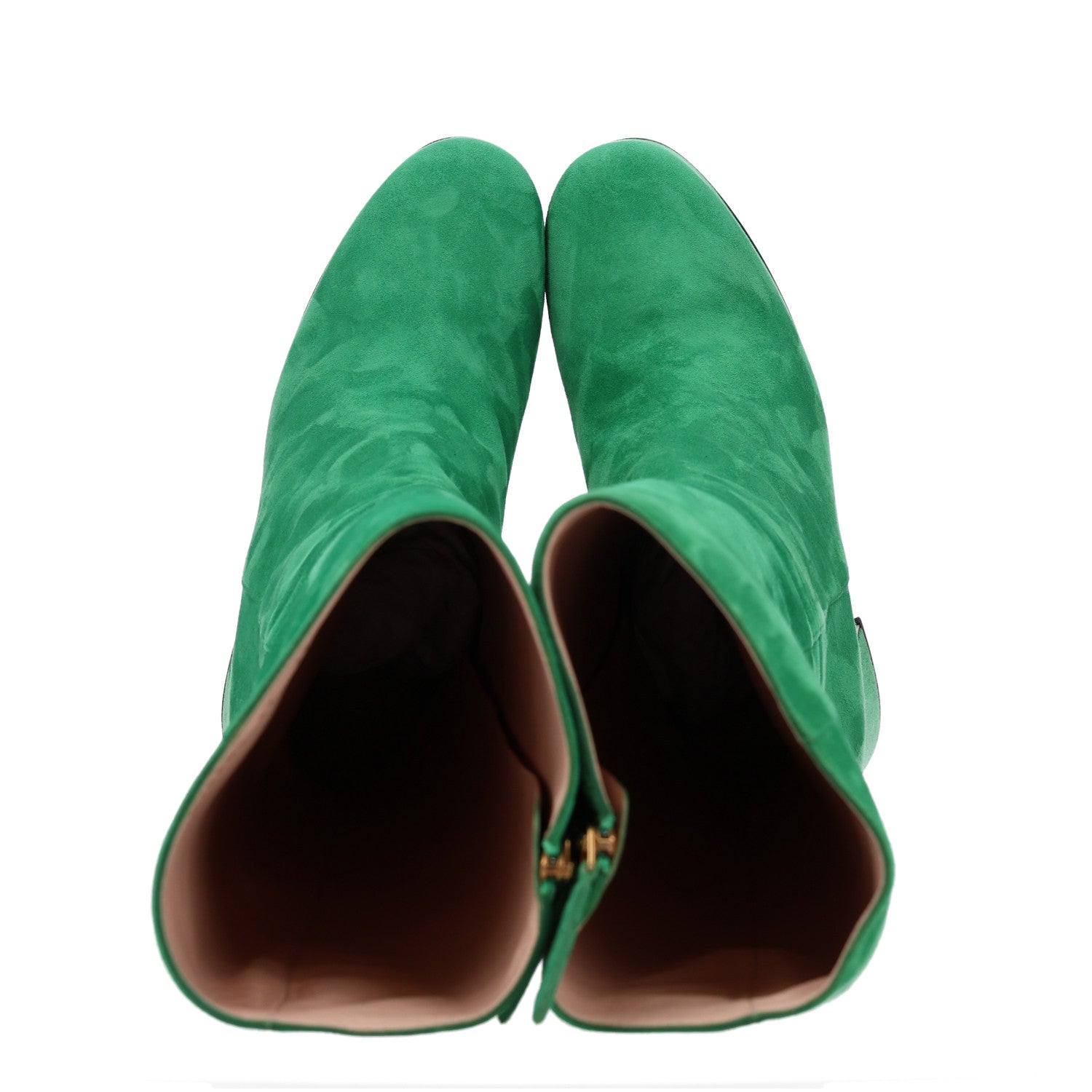 Gucci Kid Scamosciato Knee High Boots 37 Green 2 of 10