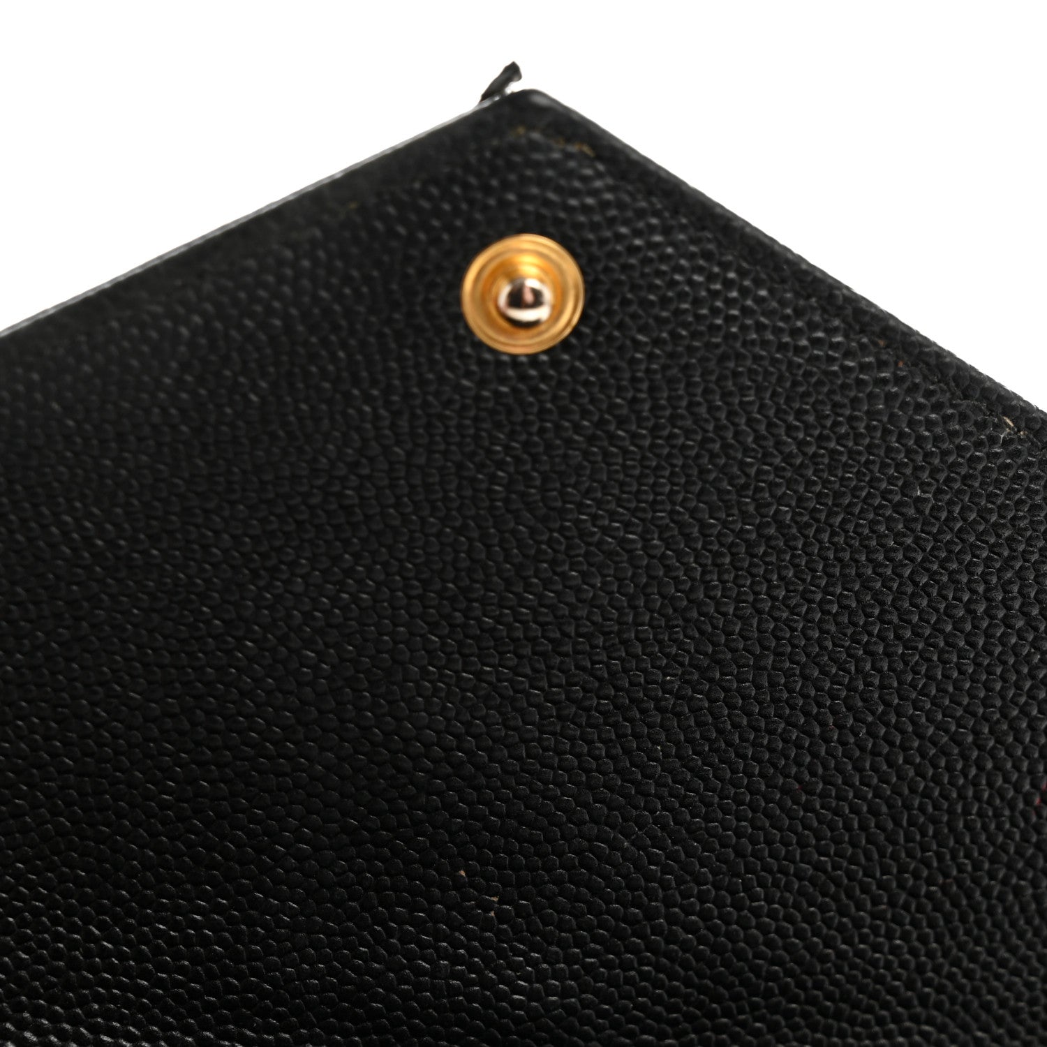 Saint Laurent Grain De Poudre Matelasse Chevron Monogram Flap Wallet Black 9 of 13