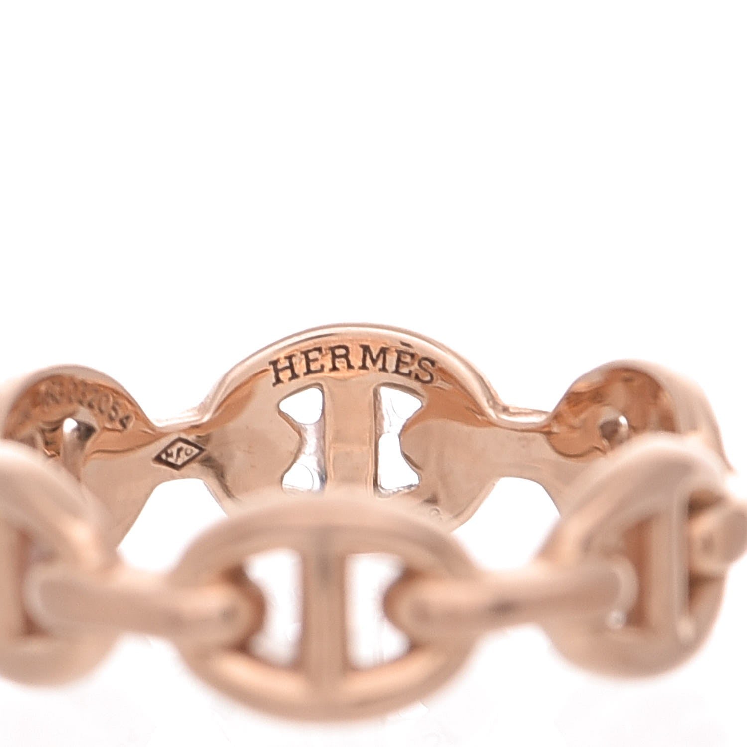 Hermes 18K Rose Gold PM Chaine D'Ancre Enchainee Ring 50 5.25 3 of 4