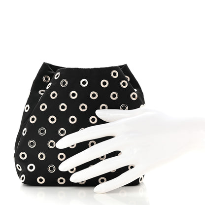 Prada Tessuto Nylon Grommets Clutch Black 2 of 7