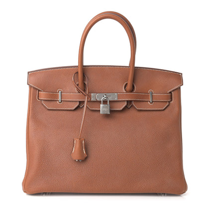Hermes Natural Barenia Faubourg Birkin 35 Fauve 1 of 21