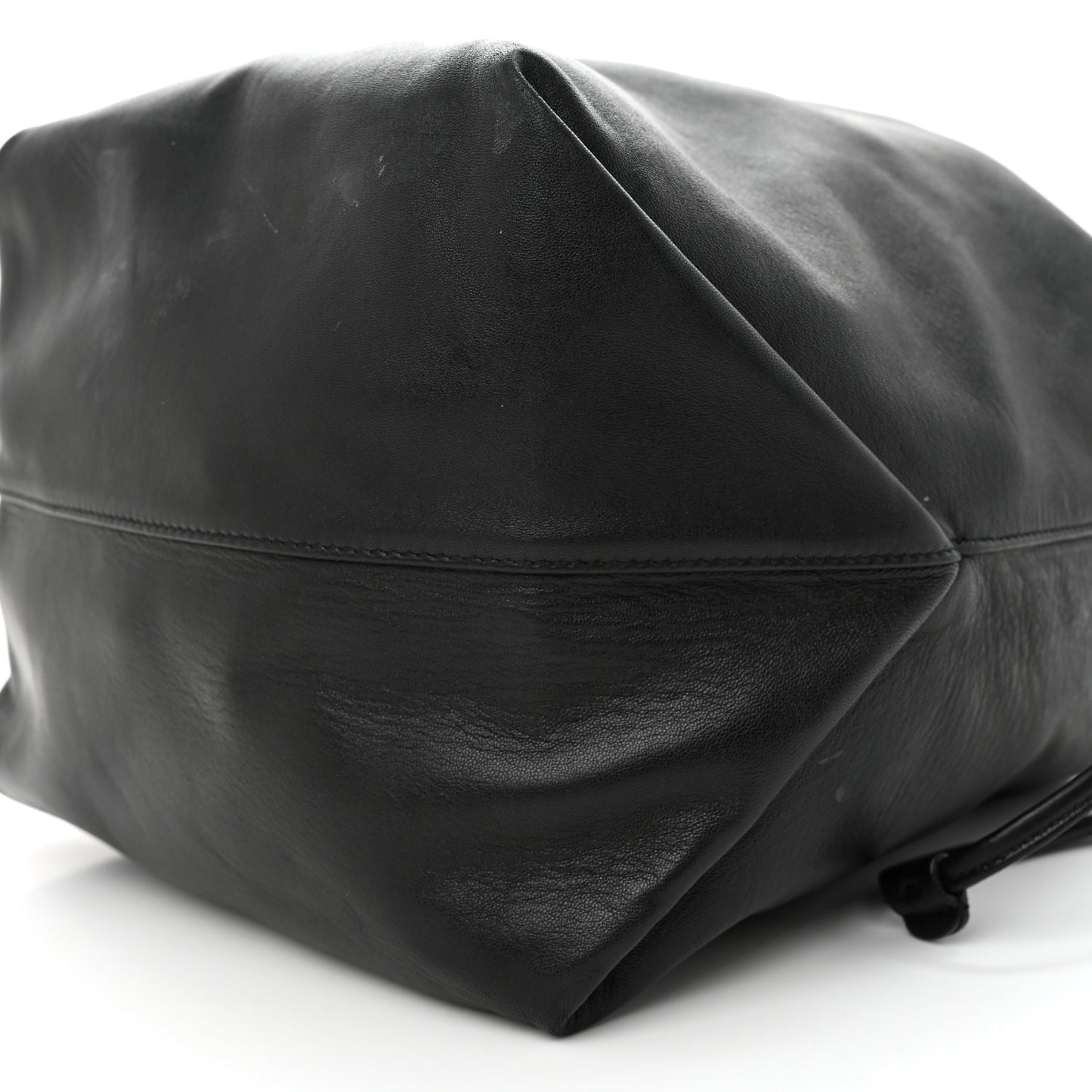 Lambskin Teddy Drawstring Bag Black