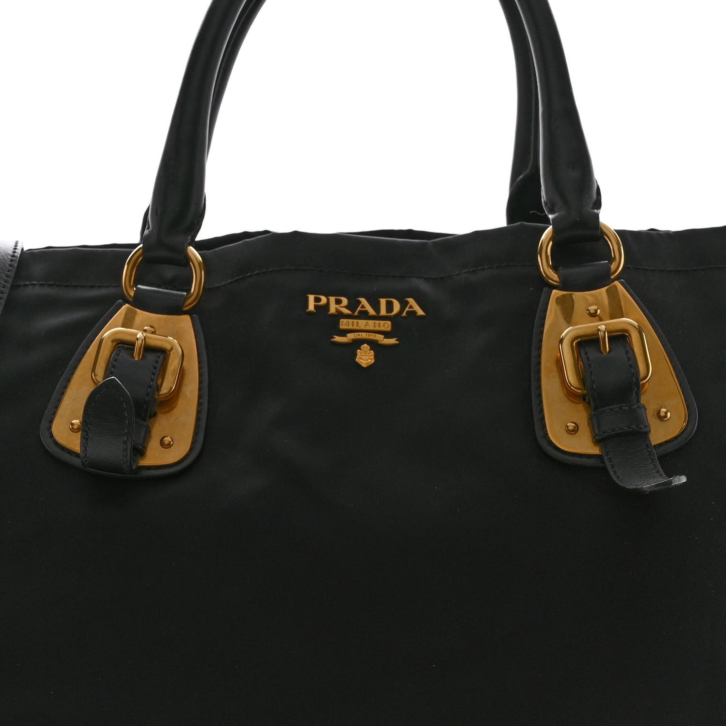 Tessuto Nylon Soft Calfskin Shopping Satchel Black