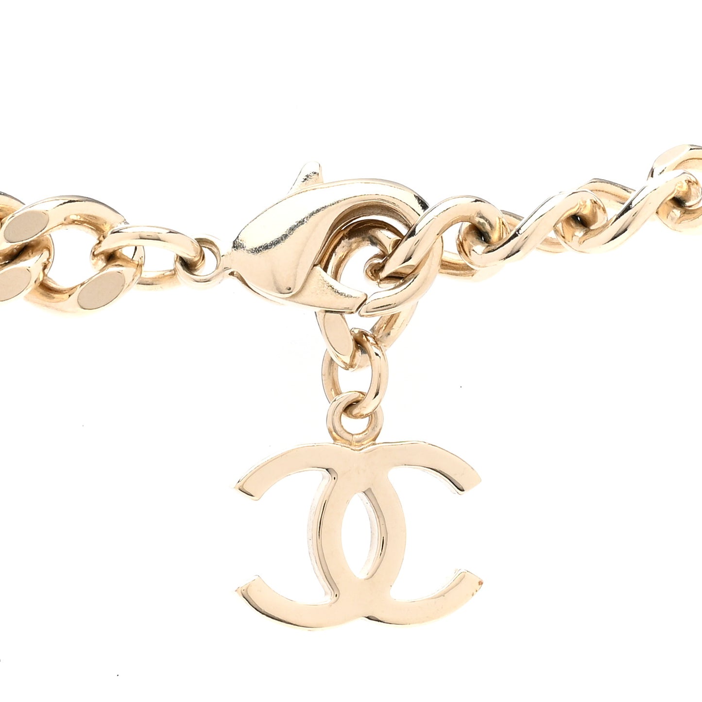 Enamel Metal Logo Choker Necklace Gold White Black