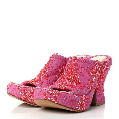 Bottega Veneta Boucle Slide Platform 115 Wedge Sandals 38 Bubble Gum 3 of 12
