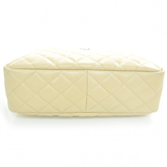 Lambskin Quilted Large Camera Case Beige Clair