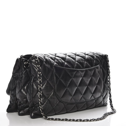 Chanel Lambskin Quilted Maxi 3 Flap Black 3 of 7
