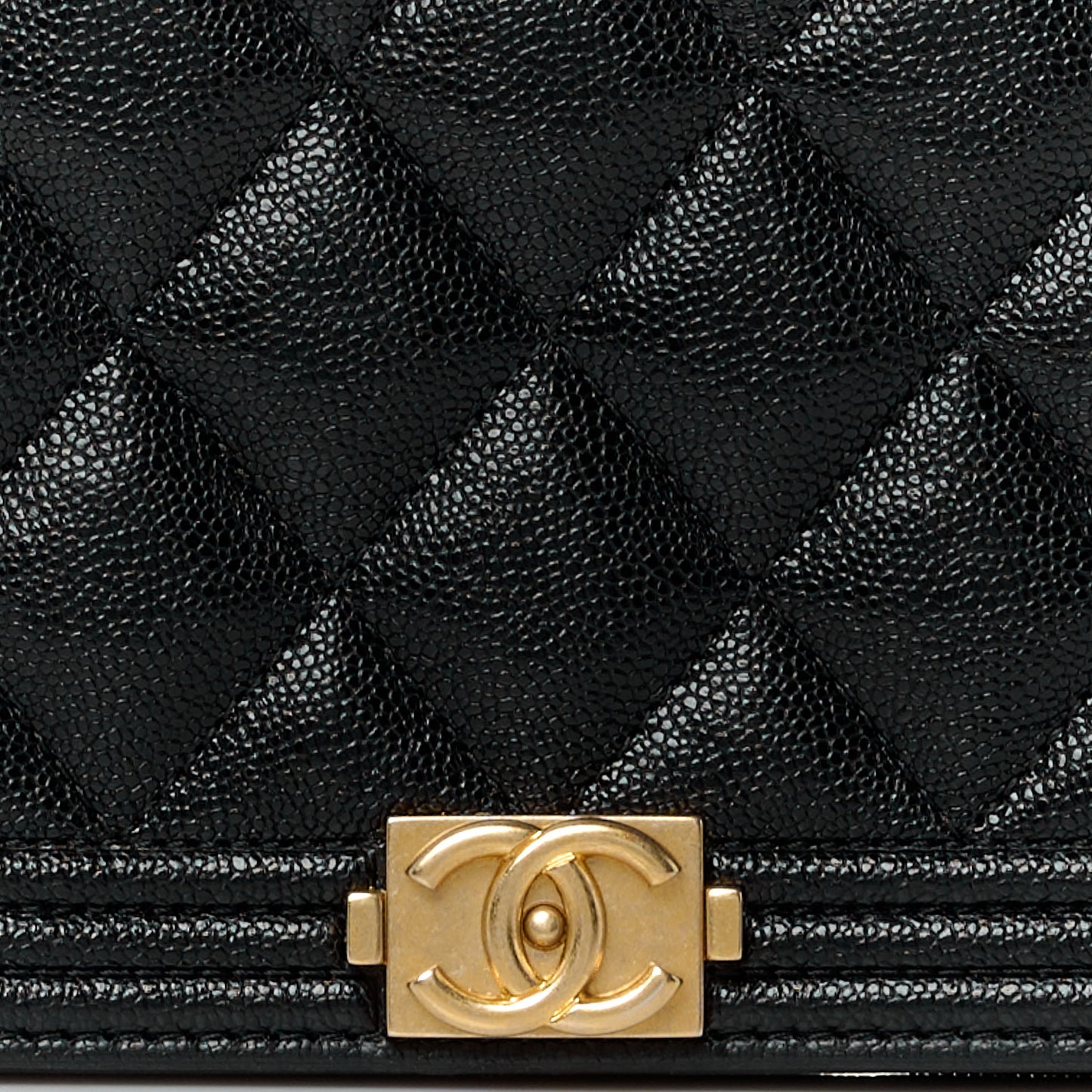 Caviar Quilted Boy Wallet On Chain WOC Black