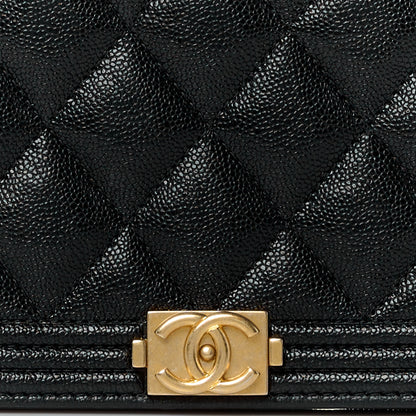 Chanel Caviar Quilted Boy Wallet On Chain WOC Black 9 of 12