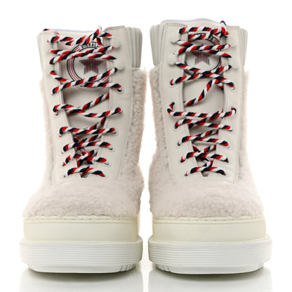 Christian Dior Calfskin Shearling Hike Ankle Boots 37.5 White 2 of 9