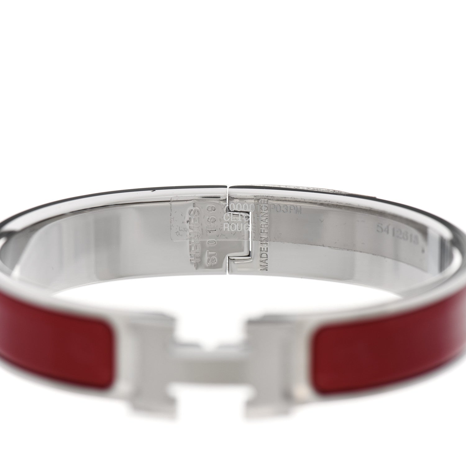 Hermes Enamel Narrow Clic Clac H Bracelet PM Rouge 3 of 4