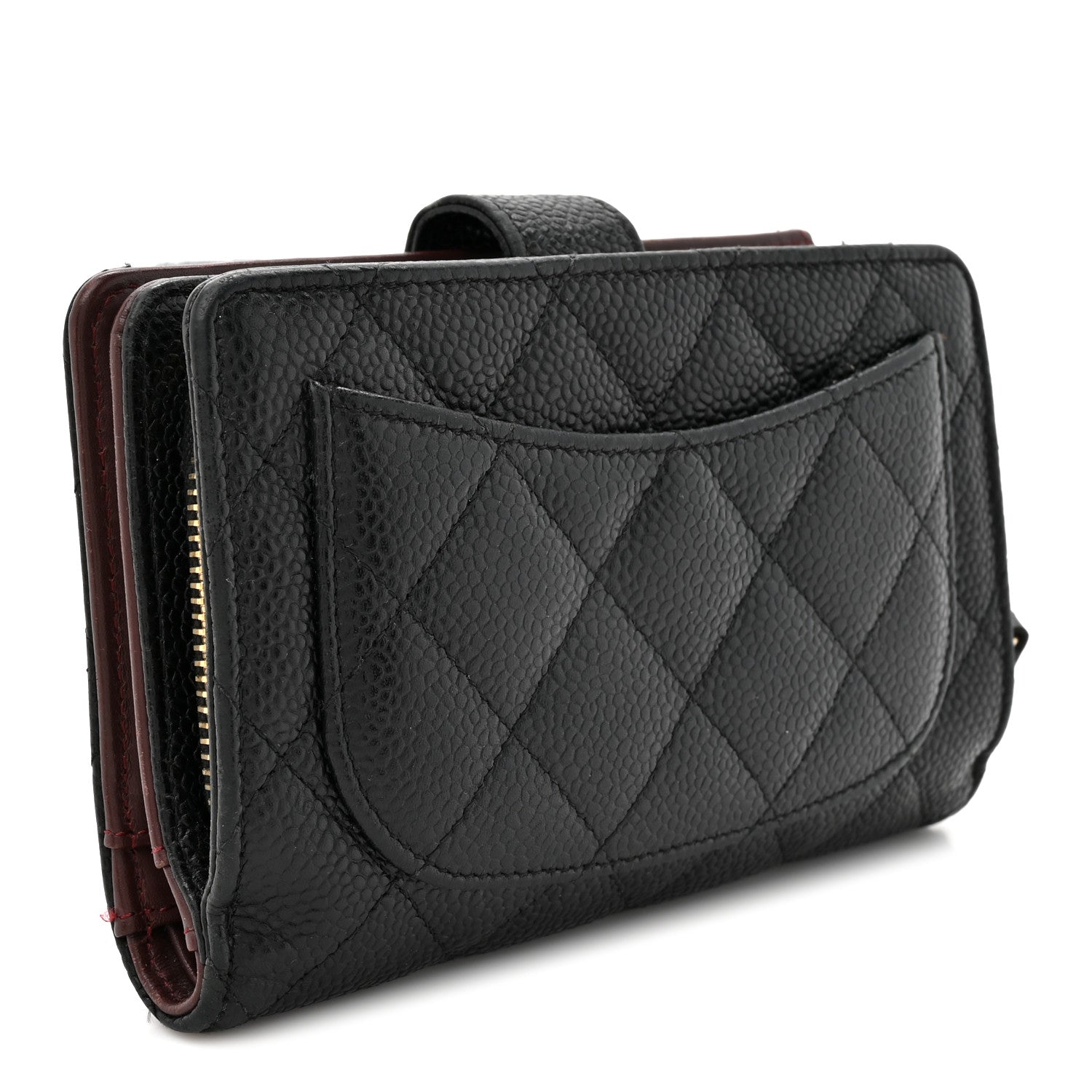 Chanel Caviar Quilted Zipped Pocket Wallet Black 3 of 10