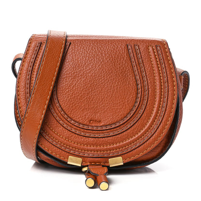 Chloe Grained Calfskin Small Marcie Saddle Bag Tan 1 of 12