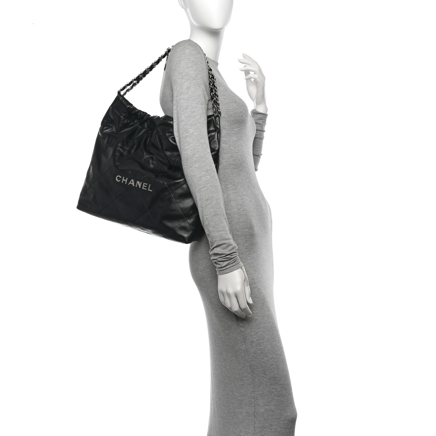 Chanel Shiny Calfskin Quilted Chanel 22 Black 2 of 11