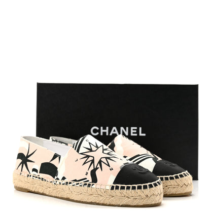 Chanel Fabric CC Espadrilles 38 Pink White Black 10 of 10