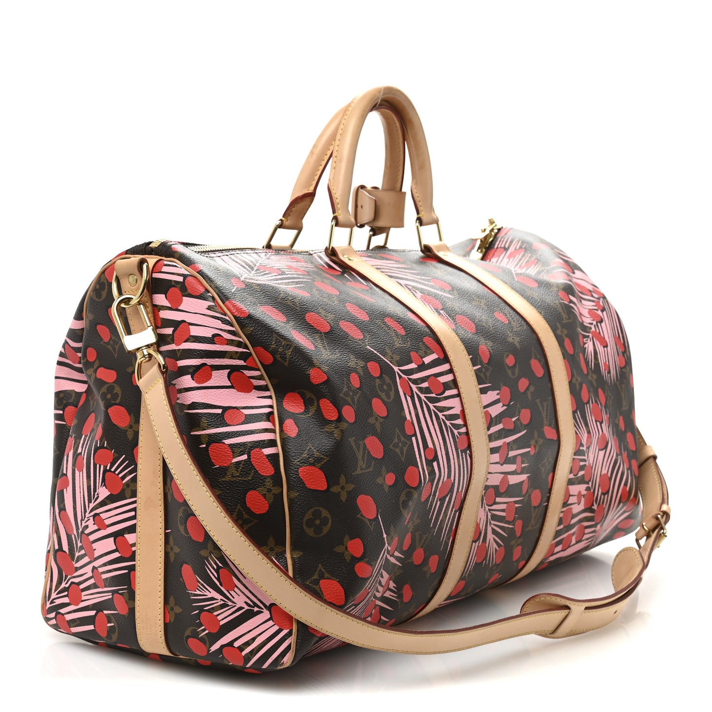 Monogram Jungle Dots Keepall Bandouliere 50 Sugar Pink Poppy