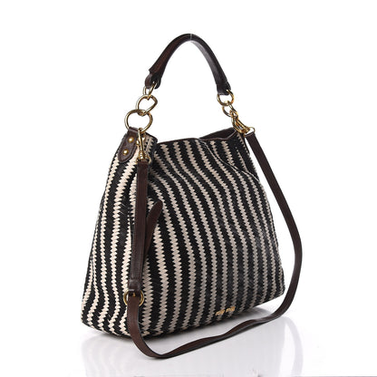 Miu Miu Nappa Intreccio Sacca Tote Cera Black 4 of 23