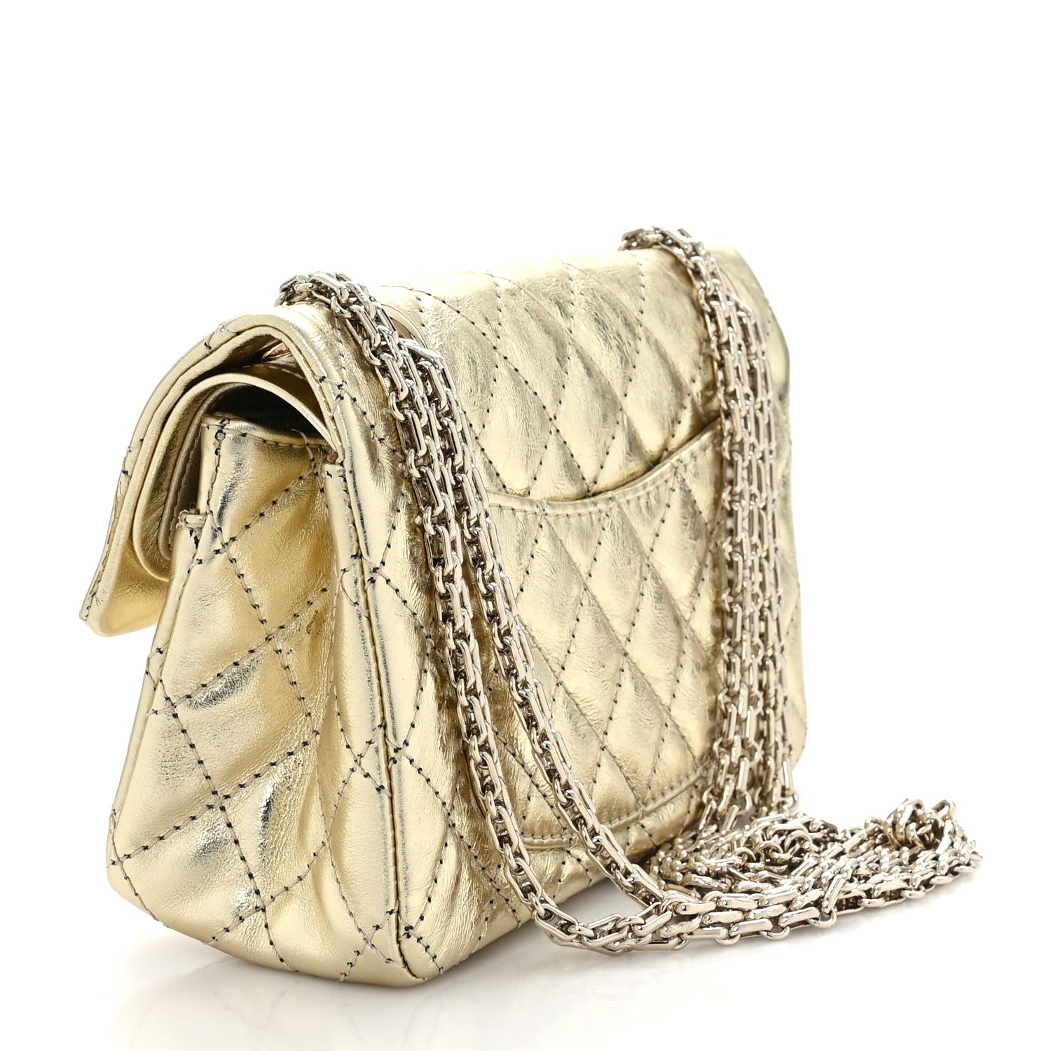 Chanel Metallic Aged Calfskin 2.55 Reissue 224 Flap Gold 3 of 9