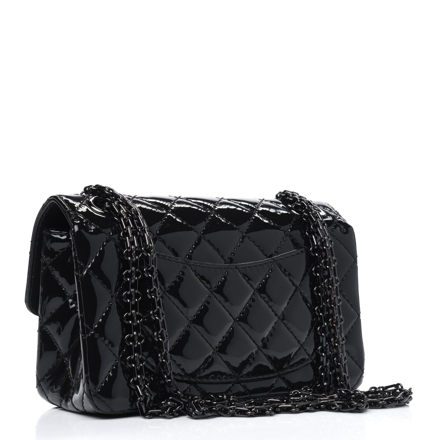 Patent Calfskin Quilted 2.55 Reissue Mini Flap So Black