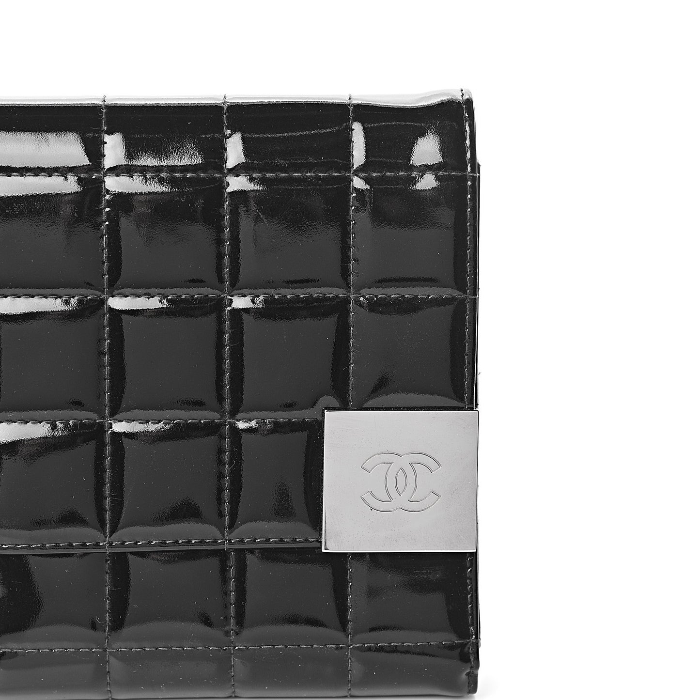 Patent Chocolate Bar Clutch Black