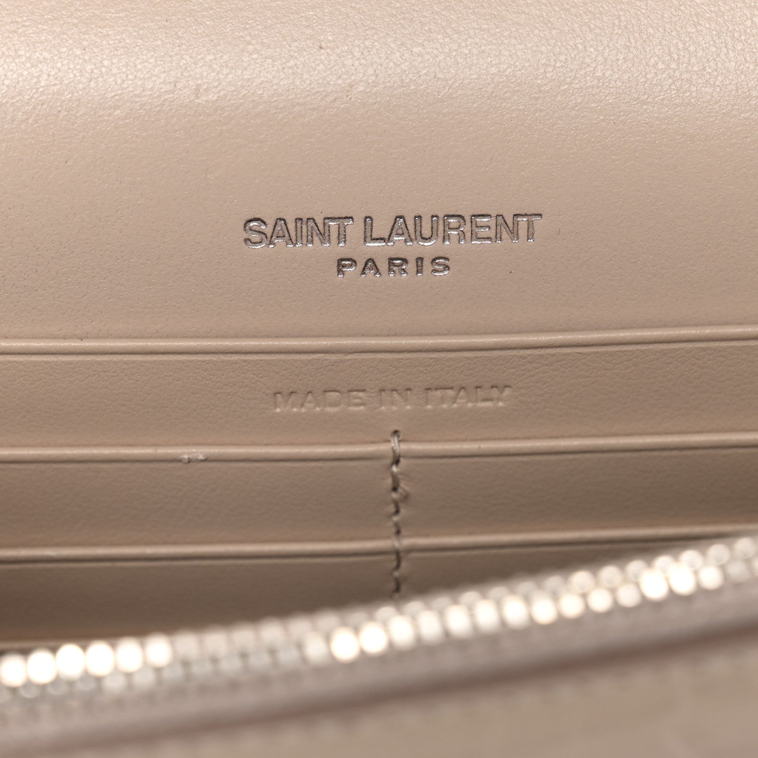 Saint Laurent Calfskin Crocodile Embossed Kate Monogram Tassel Chain Wallet Marble Pink 6 of 13