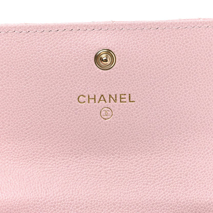 Chanel Caviar Quilted Studded CC Flap Card Holder Light Pink 6 of 9