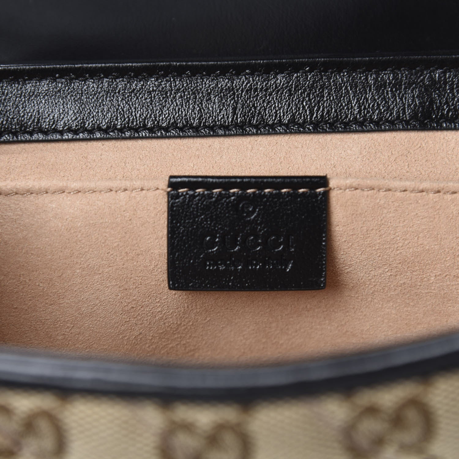 Gucci Monogram Matelasse Diagonal Mini GG Marmont Shoulder Bag Beige Black 8 of 10