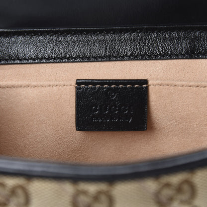 Gucci Monogram Matelasse Diagonal Mini GG Marmont Shoulder Bag Beige Black 8 of 10